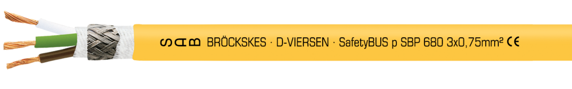 Aufdruck-Beispiel: SAB BRÖCKSKES · D-VIERSEN · SafetyBUS p SBP 680 3x0,75mm² CE