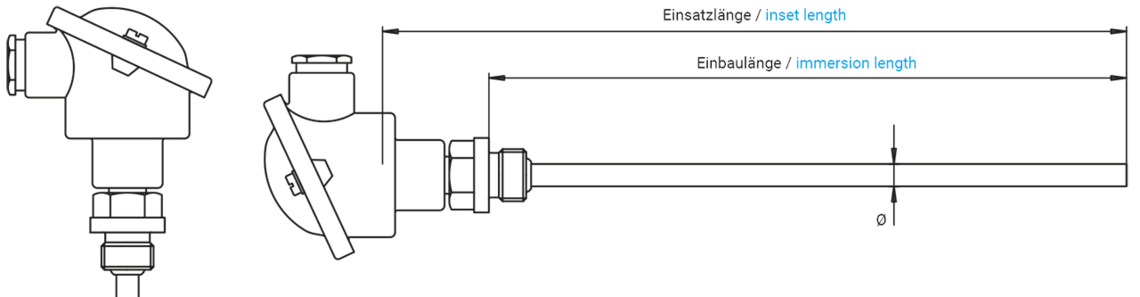 Einschraub-Schutzarmatur für Messeinsätze Ø 6 mm