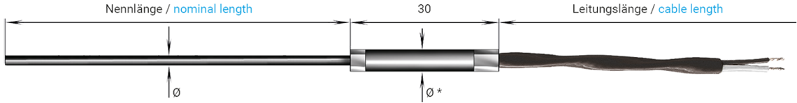 Mantel-Thermoelement mit PFA-Anschlussleitung Th 22 LTT