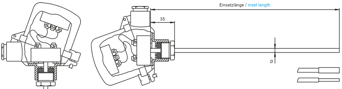 Thermometer mit 2 Messumformern ohne zusätzliches Schutzrohr Form MK