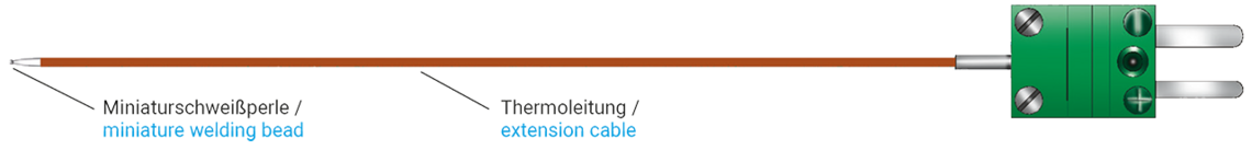 Oberflächen-Thermoelement mit beschichteter Miniatur-Schweißperle