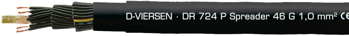 Trommelbare PUR-Leitung für den Spreaderbetrieb Aufdruck-Beispiel für DR 724 P Spreader 07244610: SAB BRÖCKSKES · D-VIERSEN · DR 724 P Spreader 46 G 1,0 m² CE