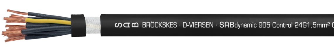 SAB BRÖCKSKES · D-VIERSEN · SABdynamic 905 Control 24G1,5mm² cULus AWM Style 21223 AWM I/II A/B 80°C 1000V FT1 FT2 0904-2415 CE