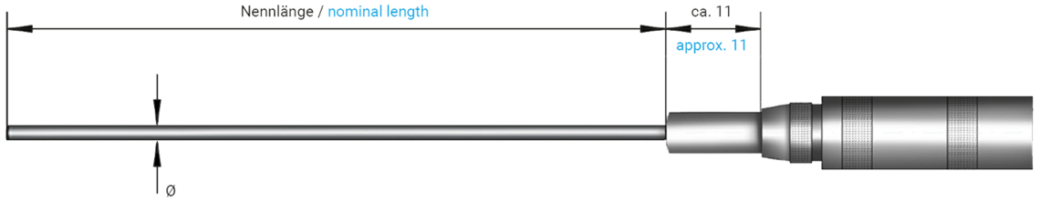 Mantel-Widerstandsthermometer mit Lemo-Verbindungselement