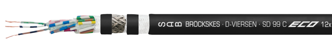 Dauerflexible SABIX®/PUR-Datenleitung mit farbigen Adern und Cu-Gesamtabschirmung Aufdruck-Beispiel:
SAB BRÖCKSKES · D-VIERSEN · SD 99 C ECO 25x0,14mm² CE