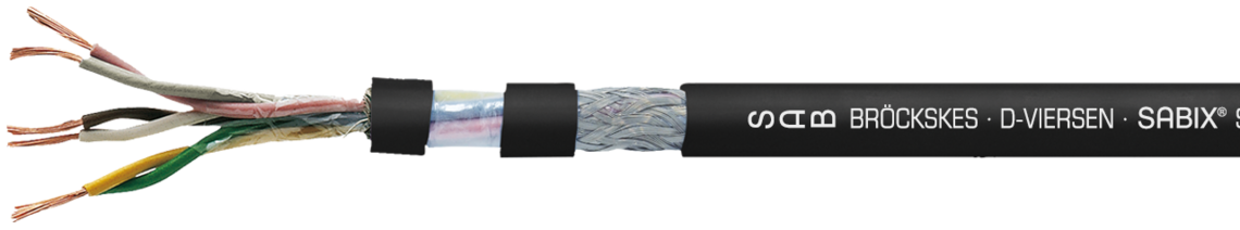 Aufdruck-Beispiel: SAB BRÖCKSKES · D-VIERSEN · SABIX® SD 745 C FRNC C1 TP 2 x 2 x 0,50 mm² CE