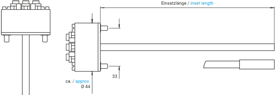 Messeinsatz mit 1 Messumformer