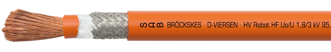 hochflexible Besilen® /PUR HV Aderleitung, geschirmt, cULus approbiert SAB BRÖCKSKES D-VIERSEN HV Robot HF Uo/U 1,8/3 kV 95,0mm² cULus AWM Style 12150 AWM I/II A/B 80°C 2000V FT1 FT2