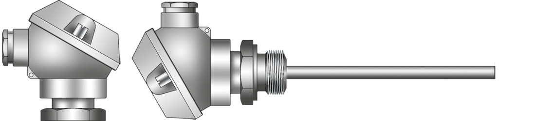 Mantel-Thermoelement mit Anschlusskopf und Gewinde