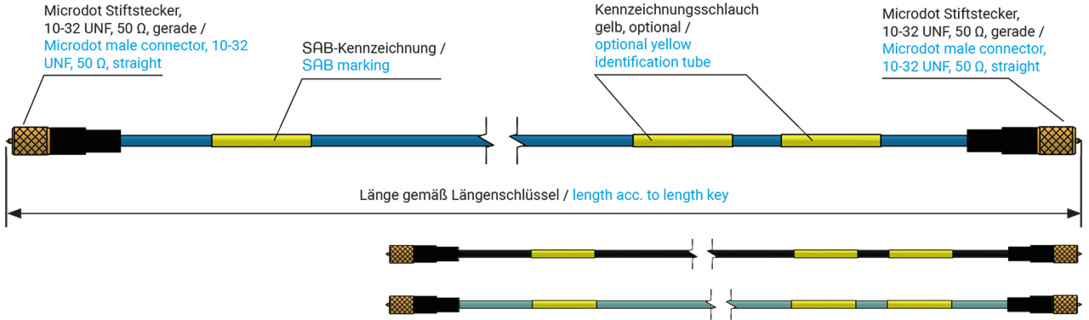 beidseitig mit Microdot Stecker 10-32 UNF