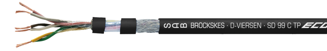 Paarverseilte, dauerflexible SABIX®/PUR-Datenleitung mit farbigen Adern und Cu-Gesamtabschirmung SAB BRÖCKSKES · D-VIERSEN · SD 99 C TP ECO 3x2x0,5mm2 CE