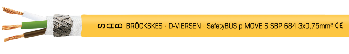 Aufdruck-Beispiel für S SBP 684 Move 06843754: SAB BRÖCKSKES · D-VIERSEN · SafetyBUS p MOVE S SBP 684 3x0,75mm² CE