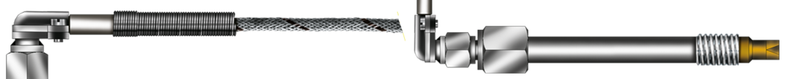 Temperaturfühler Typ K, Typ J oder Pt100 für die Temperaturerfassung von formbaren Kunststoffen in Extrudern, Einspritz- Formmaschine