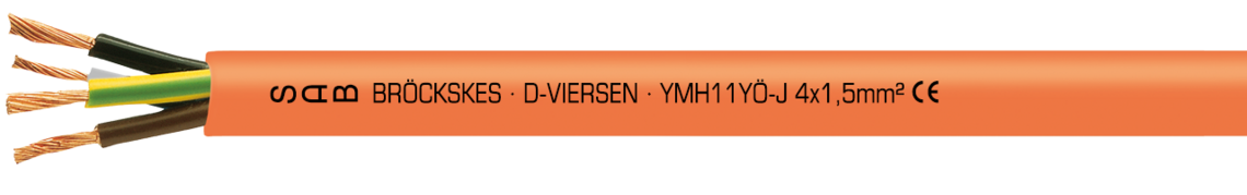 Aufdruck-Beispiel für YMH11YÖ-J 02680415: SAB BRÖCKSKES · D-VIERSEN · YMH11YÖ-J 4 x 1,5 mm² CE