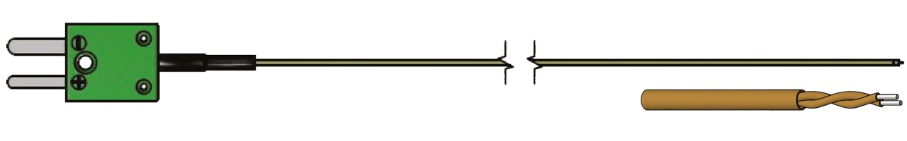 Oberflächenthermoelement aus verseilter Thermoleitung Typ K